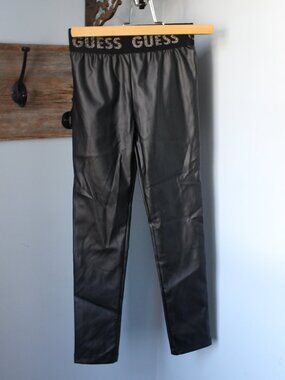 Guess Size 8 Polyurethane Black Pants Pull On